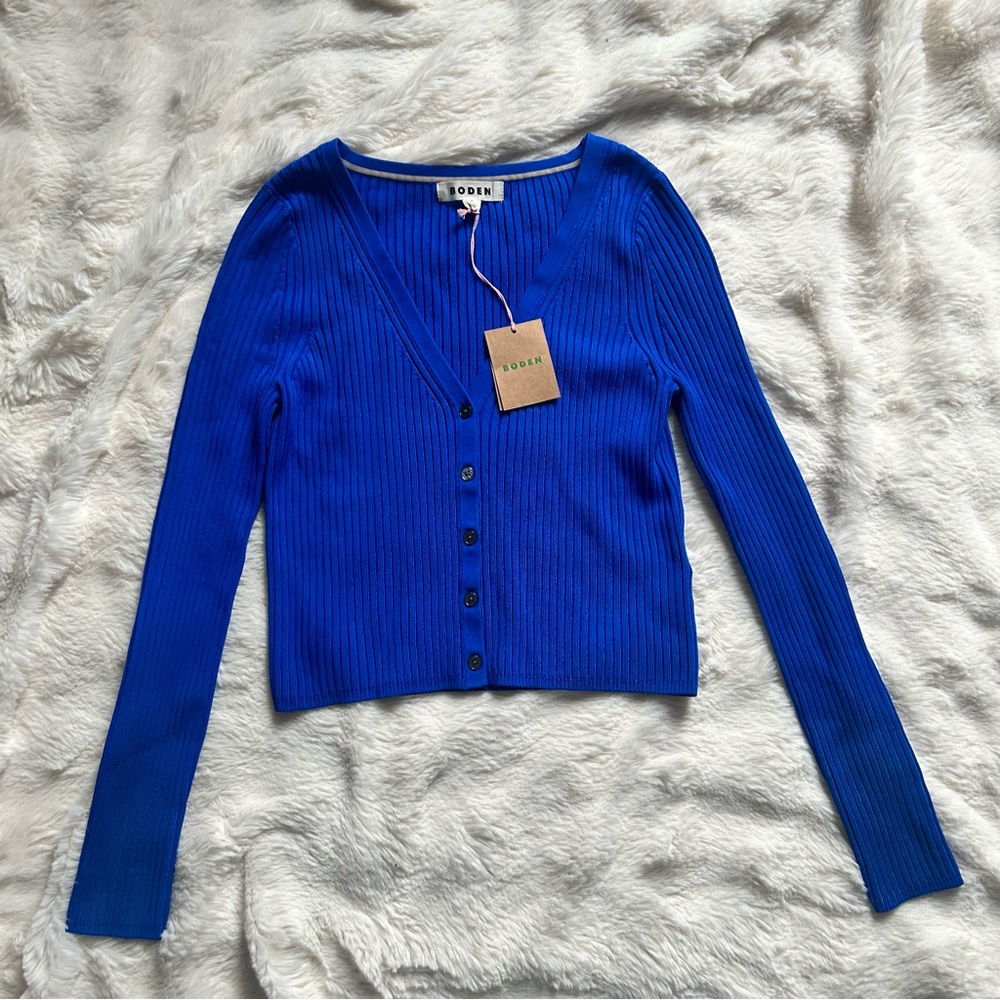 NWT Boden cobalt blue ribbed cardigan 💙